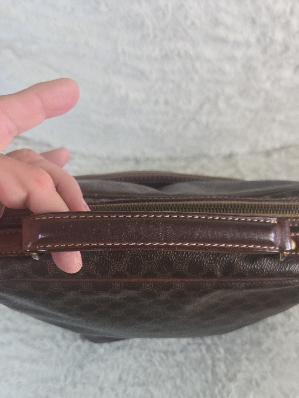 Celine Brown Monogram Crossbody Messenger Bag Euc Like New - Picture 7 of 15